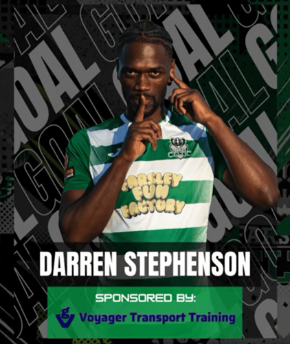 Darren Stephenson sponsored by Voyager Transport Training